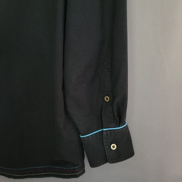 Coogi Embroidered Snake Button Front Shirt Mens XXXL Black Gold Long Sleeves - Picture 6 of 15